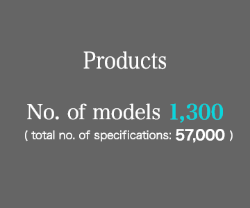 Products No. of models 1,300 (total no. of specifications: 57,000)